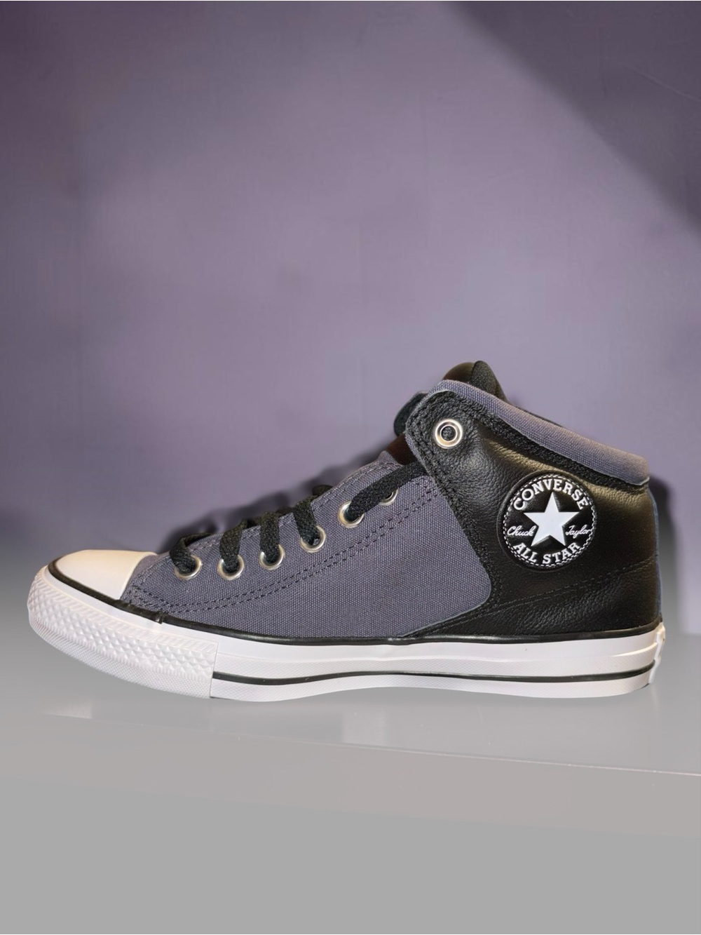 Converse Men's High-Top Sneakers in Gray and Black